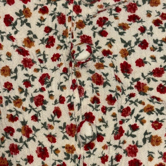 American Eagle Women’s L Boho Floral Blouse Smocked Back Cottagecore Cap Sleeve - Picture 10 of 10